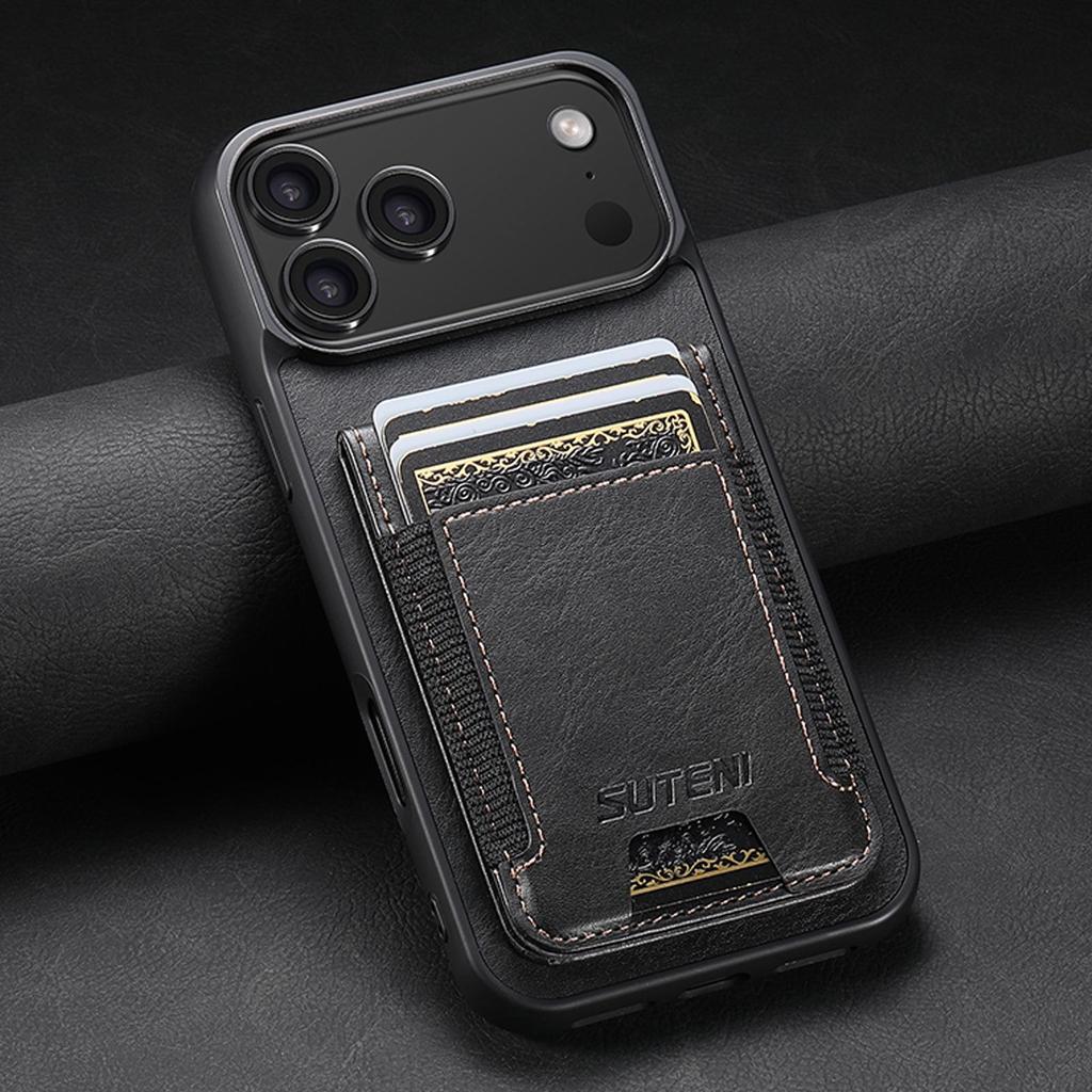 Elastic Band Card Slot Wallet Phone Case for Apple 17 Pro Max and Samsung S25 Ultra - Leather Stand Protective Cover