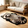 Cute Cartoon Irregular Faux Cashmere Floor Mat, Water Absorbent Non-Slip Bath Rug Wear Resistant Decor Carpet for Bathroom Bedroom