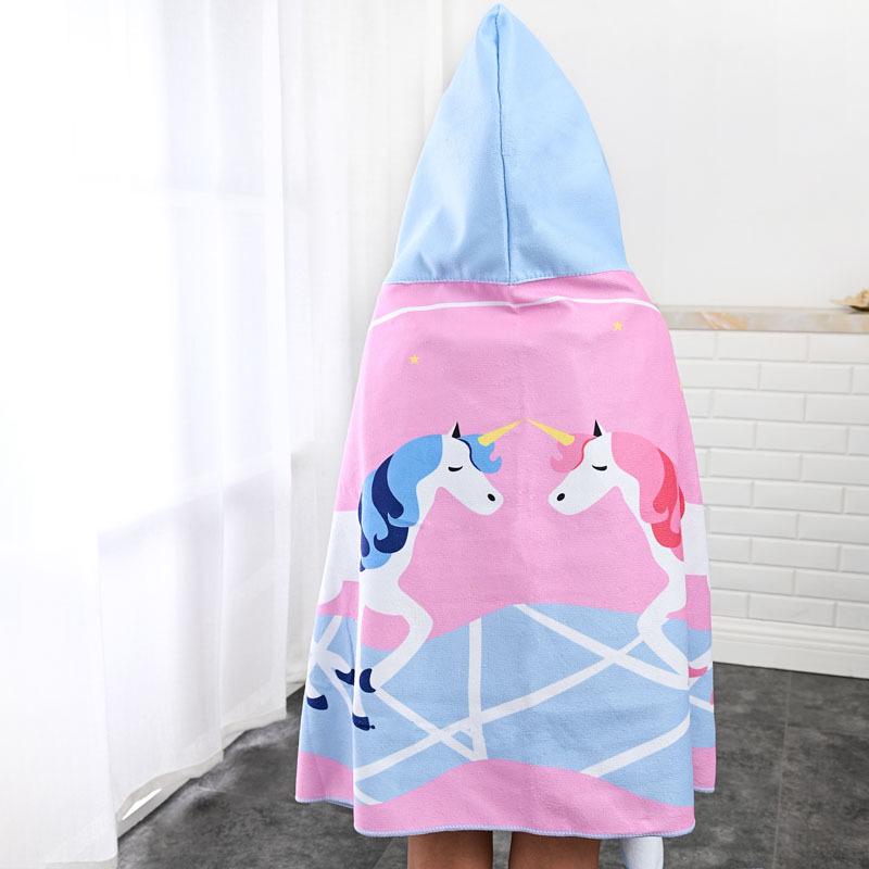 

Children s Cartoon Hooded Quick-Dry Microfiber Bath Poncho 60x130 cm