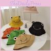 Stylish Version Green Frog Embroidery Fisherman's Hat Breathable Warm Sun Protection Couples Travel Cap
