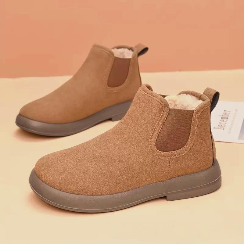 Winter Velvet Women's Cotton Shoes Warm Casual Shoes Flat Comfortable Versatile Short Boots Non-slip Snow Boots