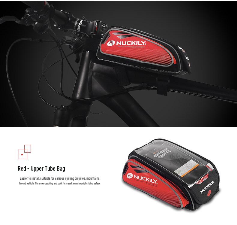 Waterproof Bicycle Front Beam Phone Bag with Touch Screen for Top Tube - Mountain Bike Accessories.