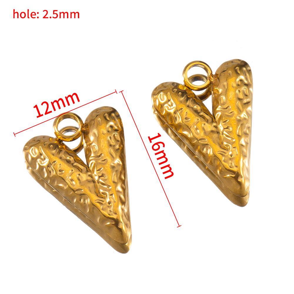 5pcs Glossy Heart Lock Charm Stainless Steel Gold Color Love Couple Pendant Earring Necklace Choker DIY Jewelry Making Wholesale