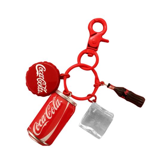 Key Chain Delicate Craft Cartoon High Simulated Funny Couple Accessory Decorative Portable Red Cola Bottle Keychain Car Pendant
