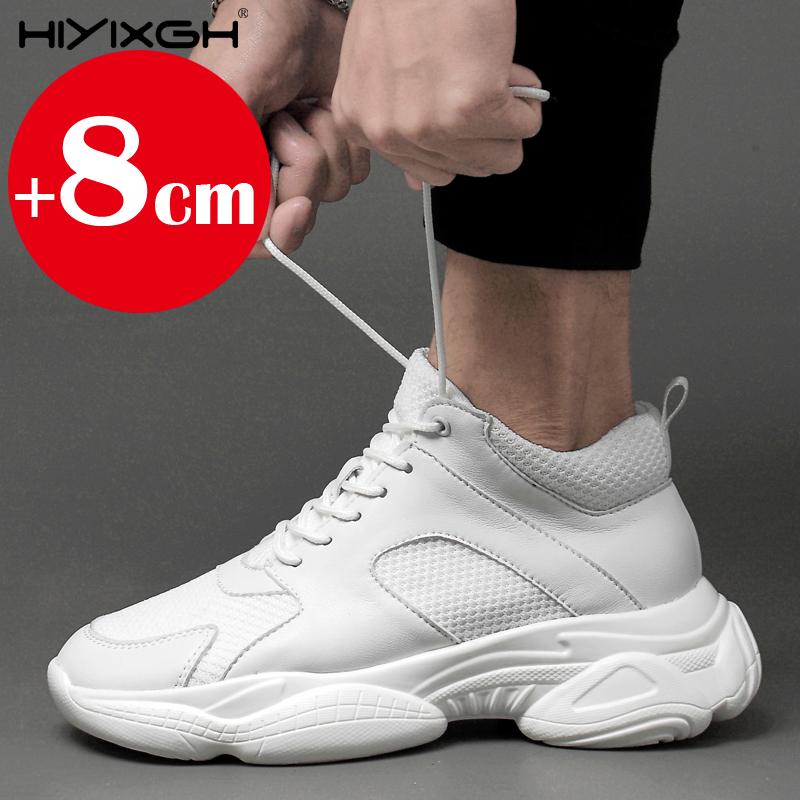 Luxury mens elevator shoes height increase 6cm 8CM heighten increasing sports sneakers elevate taller lift mesh shoes for man