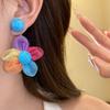Sunflower Multi-colored Ear Accessories Raffia Flower Ear Drop Handmade Wood Drop Earrings  Daily