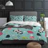 Cartoon Panda Flower Fish Bedding Set 3pcs Boys Girls Duvet Cover Pillowcase Kids Adult Quilt Cover Double Bed Set Home Textile