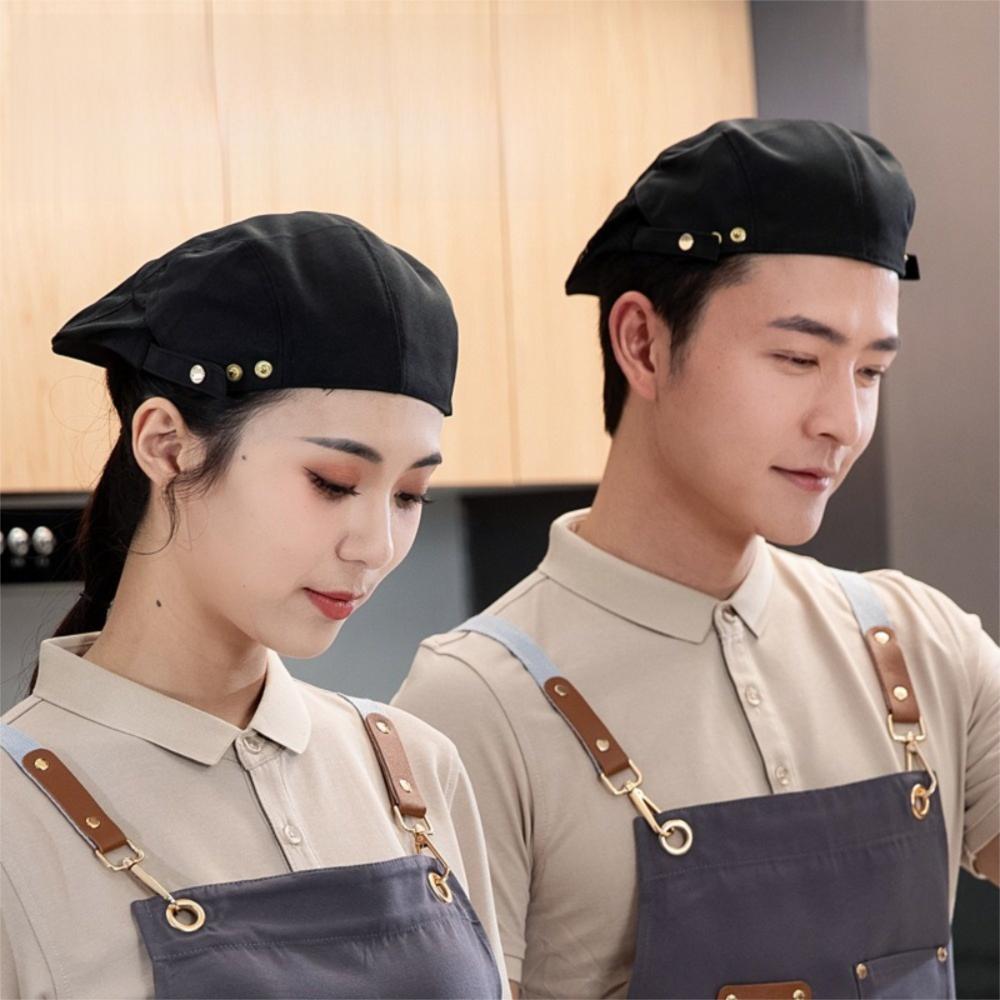 Comfortable Service Cap Oil-resistant Male Chef Hat Beret Hat  Restaurant BBQ Restaurant Kitchen