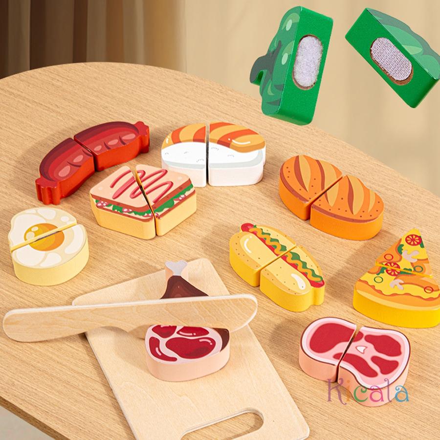 Drewniany Zestaw Zabawkowy do Kuchni Symulacja Krojenia Owoców Jedzenie Gra Rzepy Zestaw Kuchenny Zabawka Edukacyjna Montessori Dla Chłopców Dziewczynek