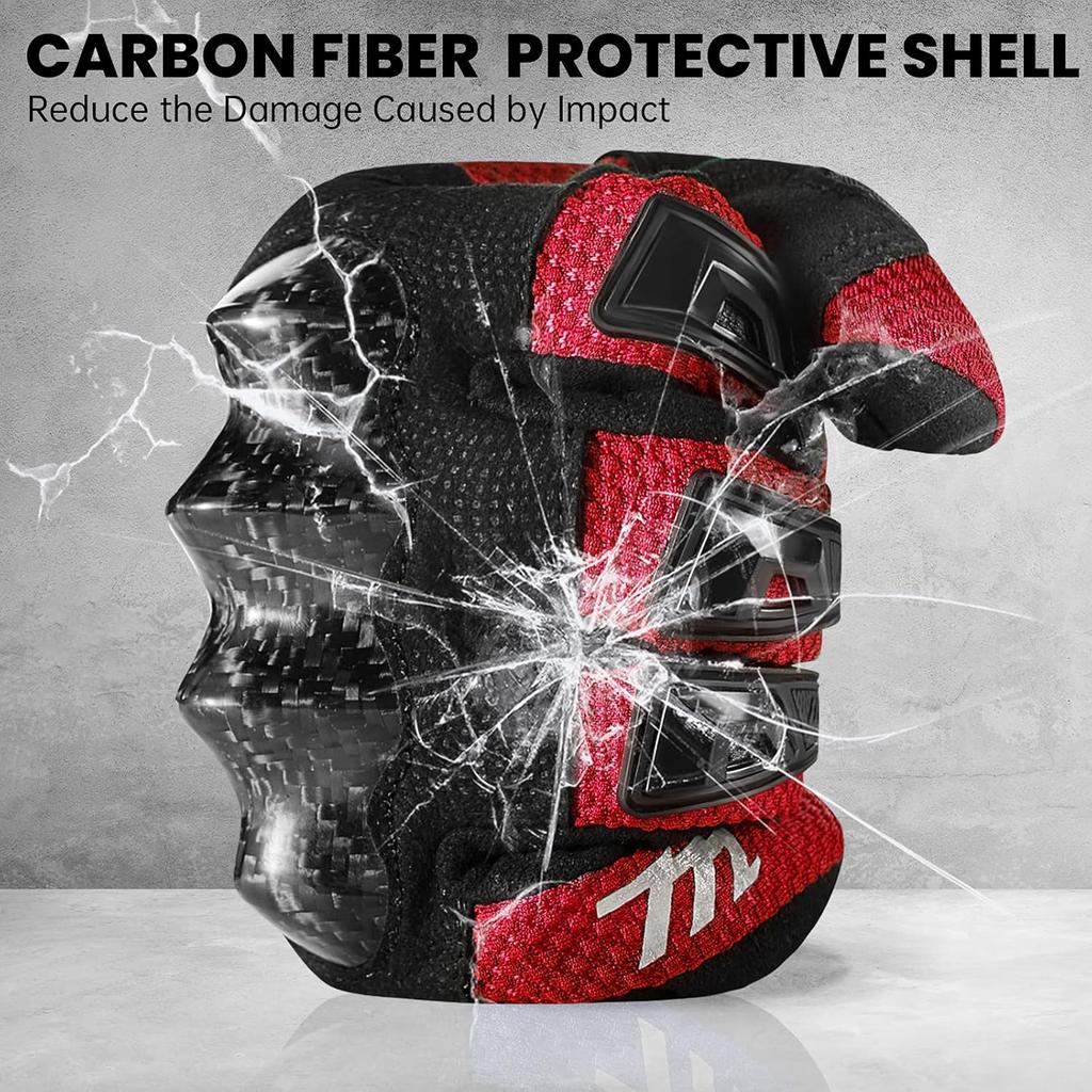 Motorcycle Gloves Touchscreen Motocross Dirt Bike Riding Glove With Carbon Fiber Protective Hard Knuckles For Men Women Model MD66