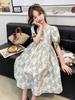 Girls' Summer Sweet Bubble Sleeves Floral Princess Dress