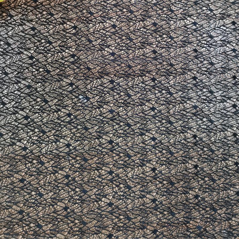 All-Polyester Non-Elastic Breathable Mesh Lace Fabric for Women's Wedding Dresses and Evening Gowns.