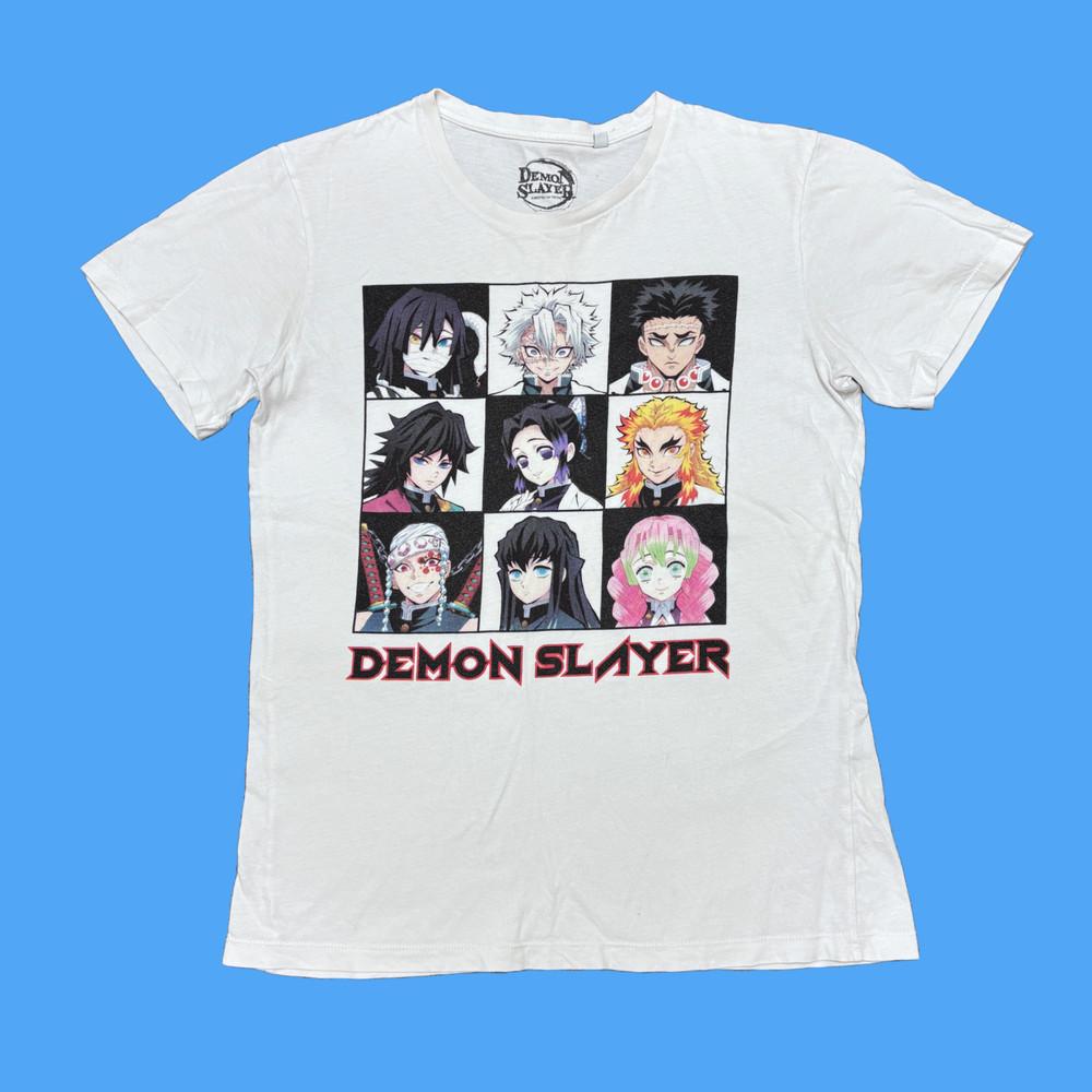 

Demon Slayer Shirt White Anime Manga Japanese Tv Show Cartoon Movie Shonen Jump Unisex T-Shirt XXL
