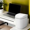 Mini Desktop Trash Can Dispenser with Lid Cylindrical Tabletop Waste Bin Easy To Clean Screw-Off Cap for Office and Coffee Bar