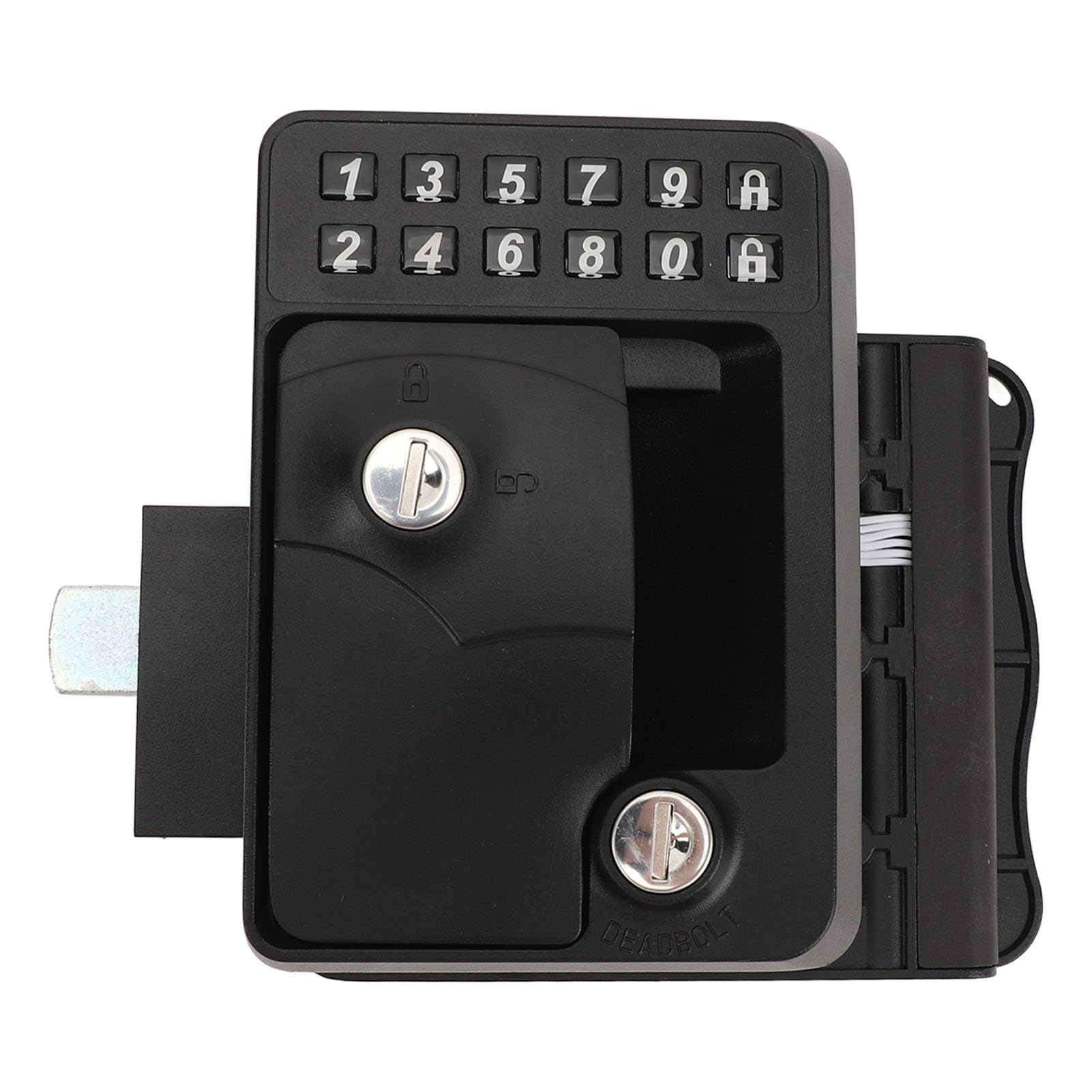 

KIMISS RV Keyless Entry Keypad with 2 Remotes and Password Zinc Alloy for and Motorhomes Lock, Yachts, Trailers,