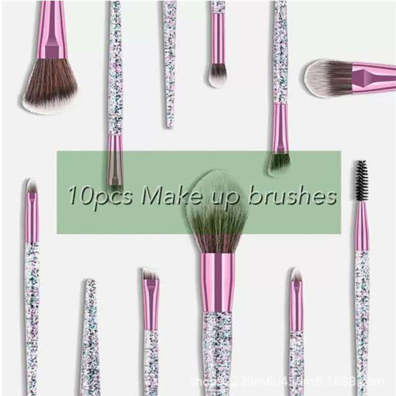 Colorful Makeup Brush Set Glitter Shinny Crystal Foundation Blending Power Cosmetic Beauty Make Up Tool Set