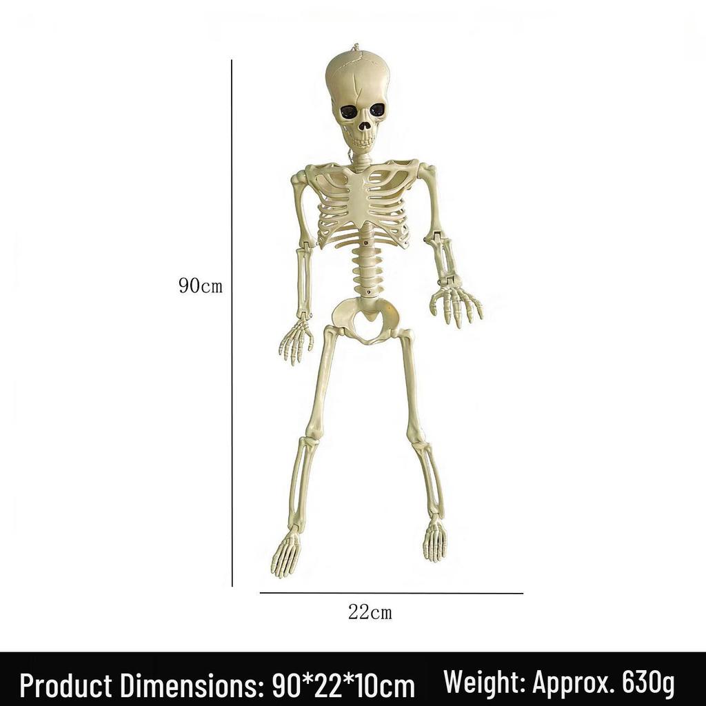 Halloween Skeleton Decoration: 90cm Human Skull Skeleton Ornament for Parties & Hanging Decor