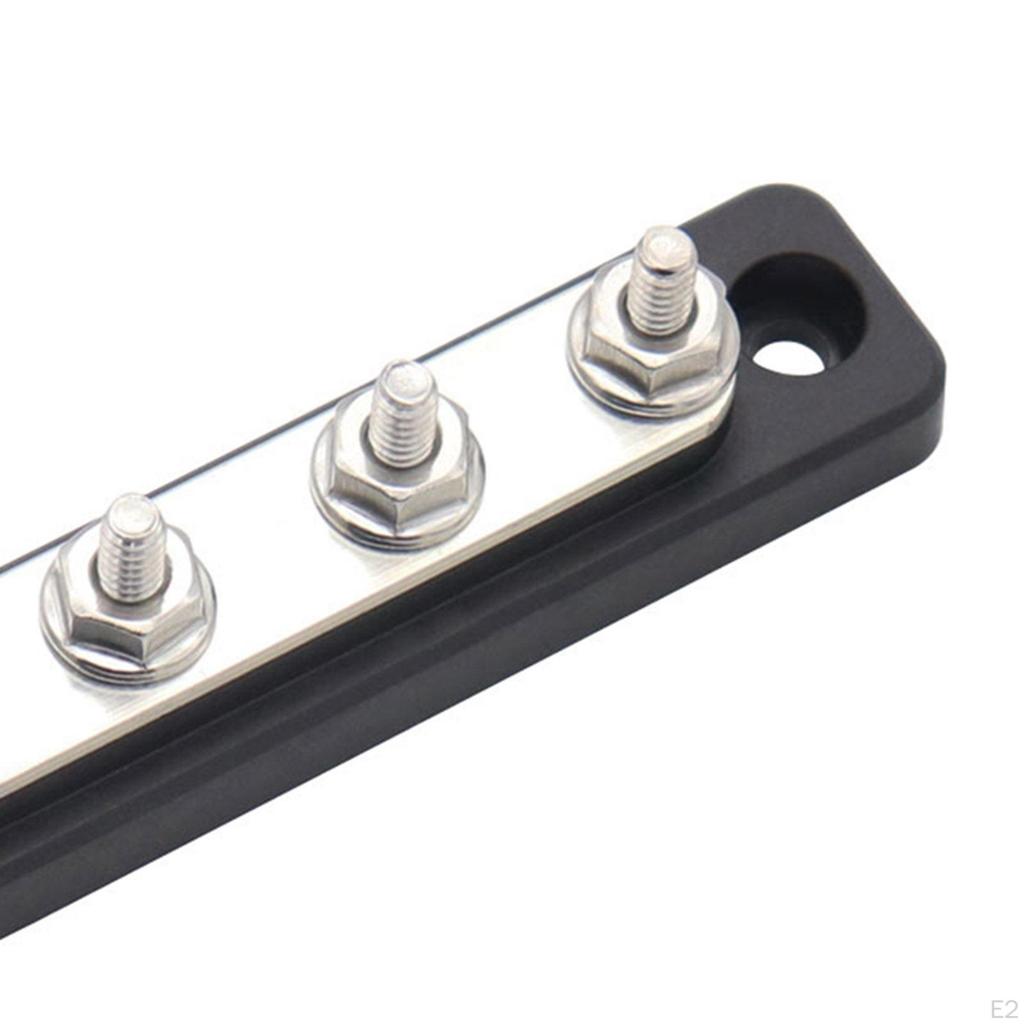 Power Distribution Block Bus Bar with Cover - Rating Marine, Automotive (Black)
