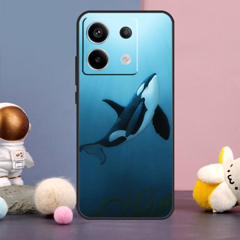 Cartoon Whale Case For Xiaomi Redmi Note 15 Pro Plus 10 11 12 13 14 Pro Redmi 15 15C 14C 10C 12C 13C Cover