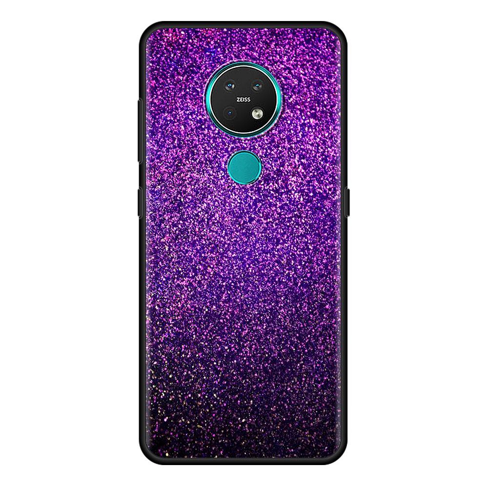 Gullrosa Glitter Print Mobiltelefonveske for Nokia 5.4 7.2 3.4 5.3 2.3 3.2 8.3 5G 2.4 2.2 4.2 1.3 1.4 C20 G20 X20 Cover Coque
