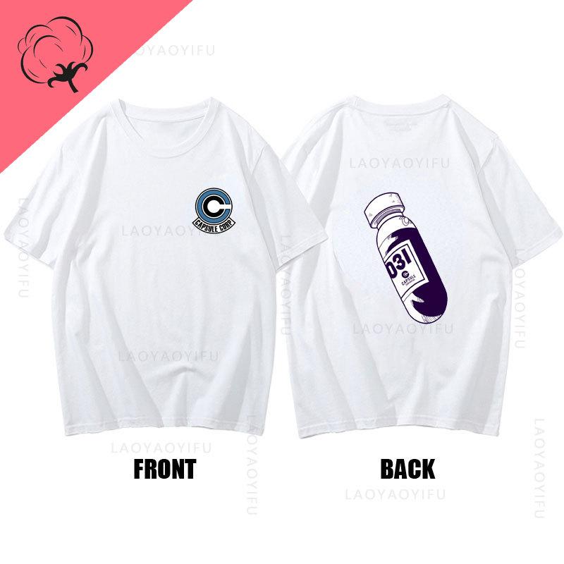 CAPSULE CORP Theme 100Cotton Men T Shirt Tops Japanese Anime Tshirts Harajuku Street Clothing Summer Casual Short Sleeve Tees
