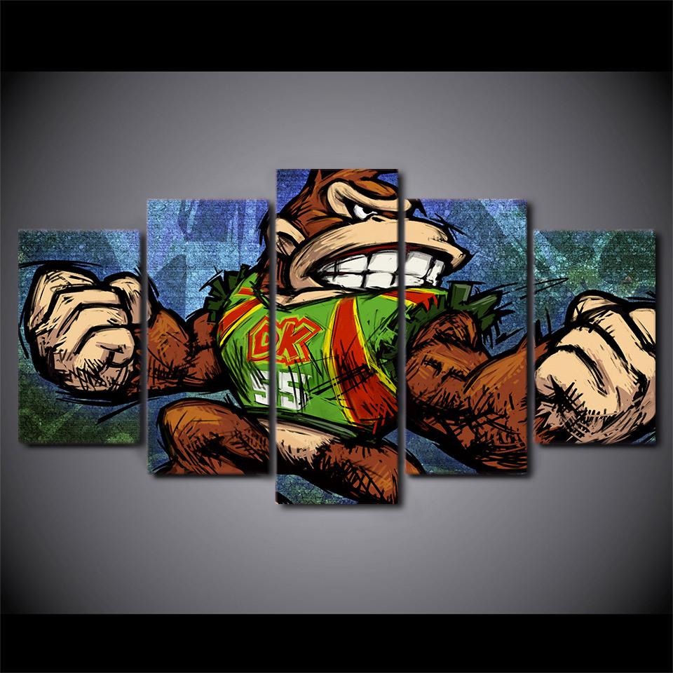

5 Panel Donkey Kong Game Modular Paintings HD Prints Posters Canvas Wall Art Decorative Pictures Gamer Living Room Home Decor 20x35 20x45 20x55cm