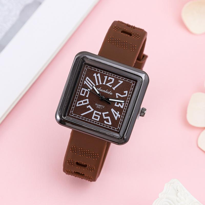 Digital Ladies Watch Square Fashion Silicone Strap Student Quartz Watch Women'S Simple Casual Watch