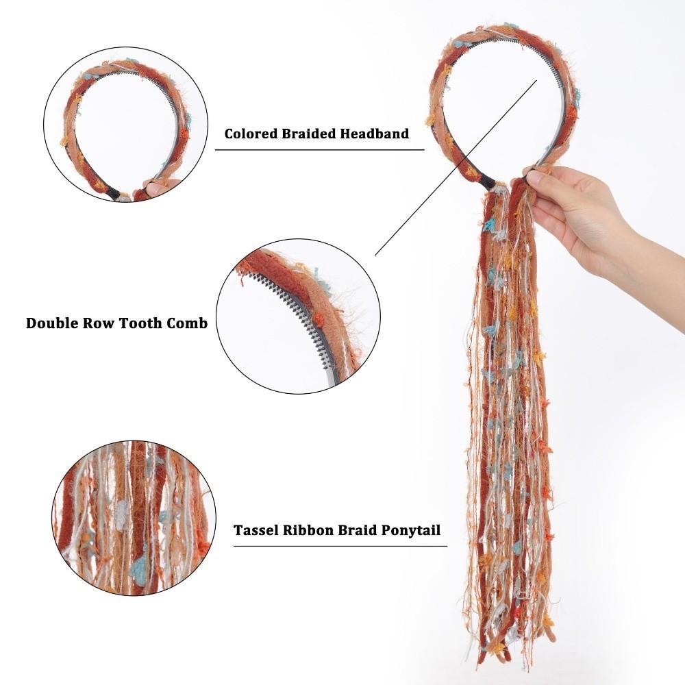 Braided Design Braided Headband Colorful Tassels Fashion Headband Daily Wear