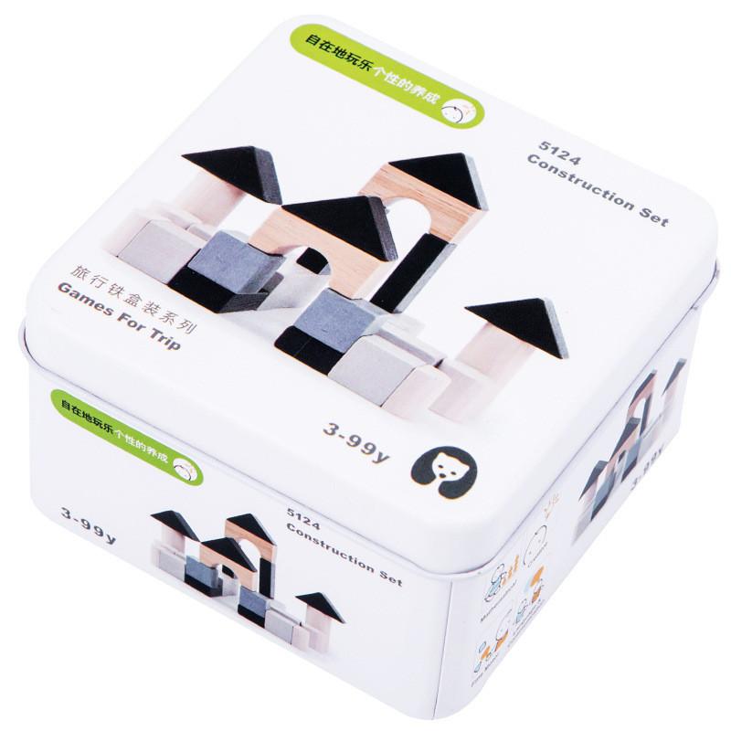 Tangram Gomoku Puzzle Building Blocks Iron Boxes Children Early Toys Education