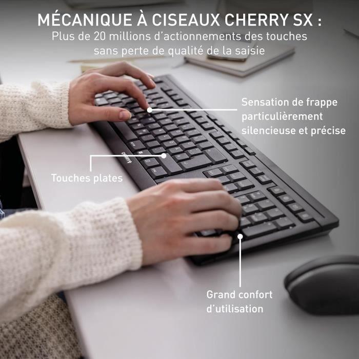 Ensemble clavier et souris sans fil - cherry - stream desktop - 2.4 ghz - qwerty - antidérapant