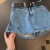 2026 Summer Women's Trendy Casual A-line Denim Skirt Shorts