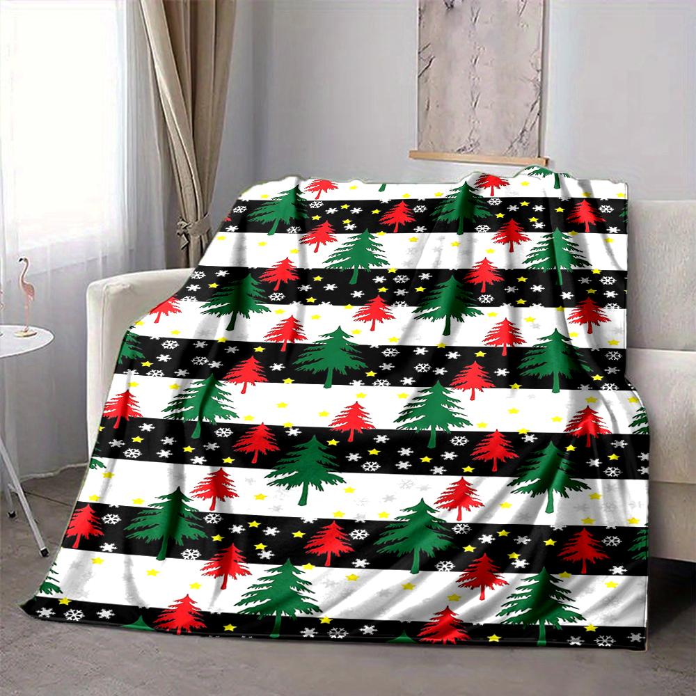 1Pc Christmas Ornaments Pattern Blanket Soft And Comfortable Casual Warm Camping Travel Christmas Halloween Gift M91714