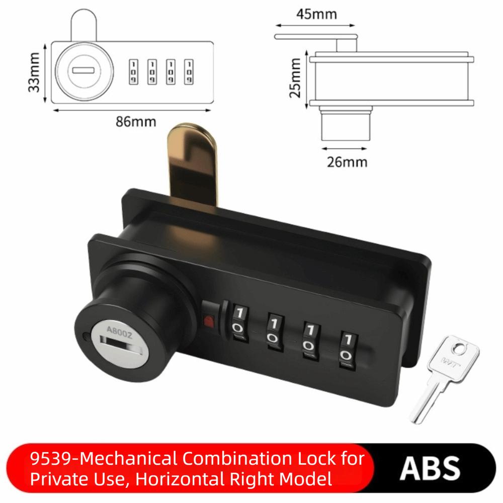 4-Digit Mechanical Password Lock Zinc Alloy Number Security Lockset 4-Digit Code Lock Drawer Use
