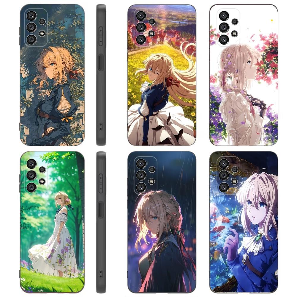 V-Violet E-Evergarden Phone Case For Samsung Galaxy A91,A80,A73,A72 ,A71,A53A52,A32 ,A31A22,A21s,A20,Black Cover