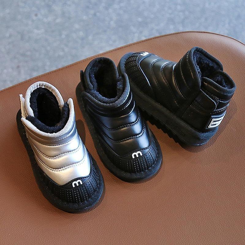 Детские зимние ботинки новые зимние для мальчиков с начесом утолщенные хлопковые ботинки — фото 4