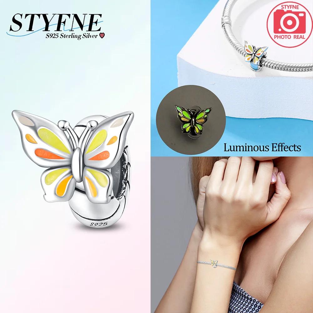 Classic Original Copper Charms Luminous Clawed Butterfly Glowing Stars Bead Fit Bracelet Women Jewelry Diy Fine Gift Making