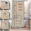 Korean Style Bathroom Shower Curtain Simple Bathtub Shower Curtain Polyester Waterproof Bathroom Partition Curtain With Hooks
