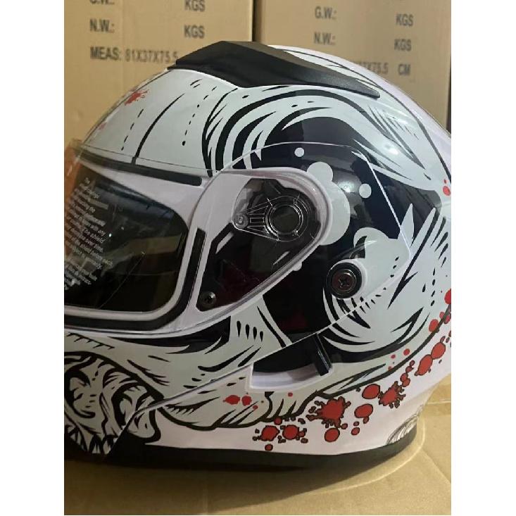 Helmet Personalized Full-face Helmet for Men and Women, Electric Motorcycle Flip-up Helmet with Dual Visors, Motorcycle Racing Helmet, Safety Helmet