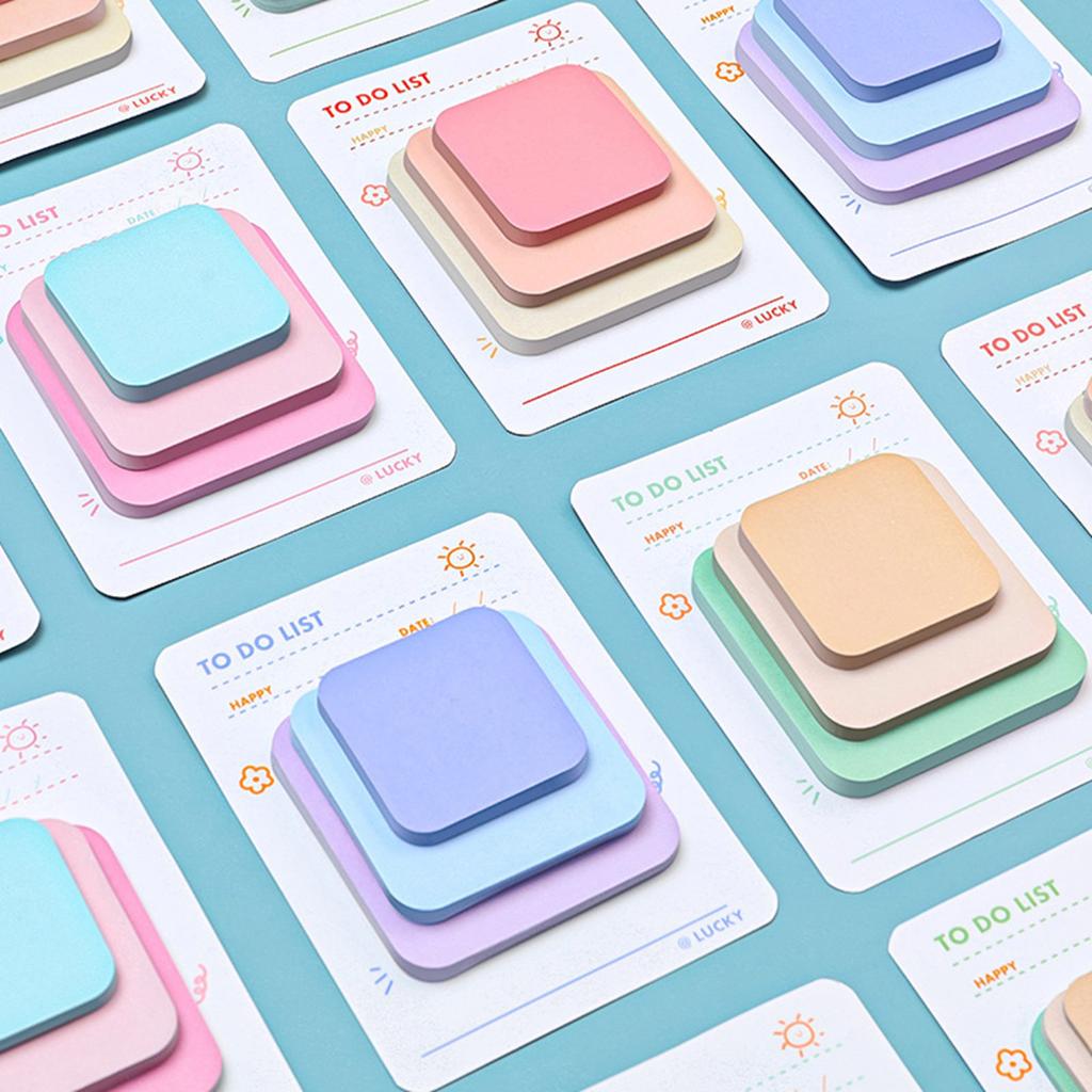 Self-Adhesive Memos Pad Colorful Notepads Aesthetic Sticky Note Lovely Sticky Notes School Office Supplies