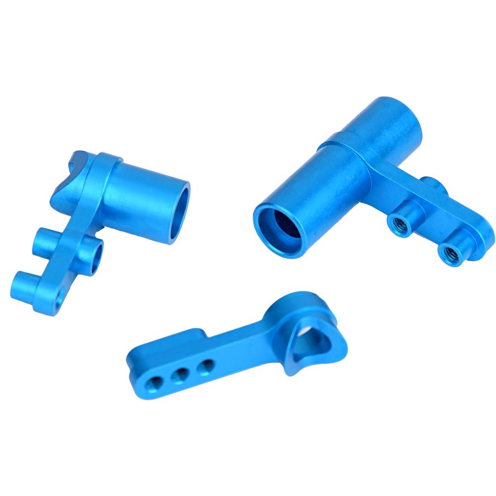 3PCS Set Aluminum Steering Servo Saver for HSP 1:10 RC Model Car(Blue)
