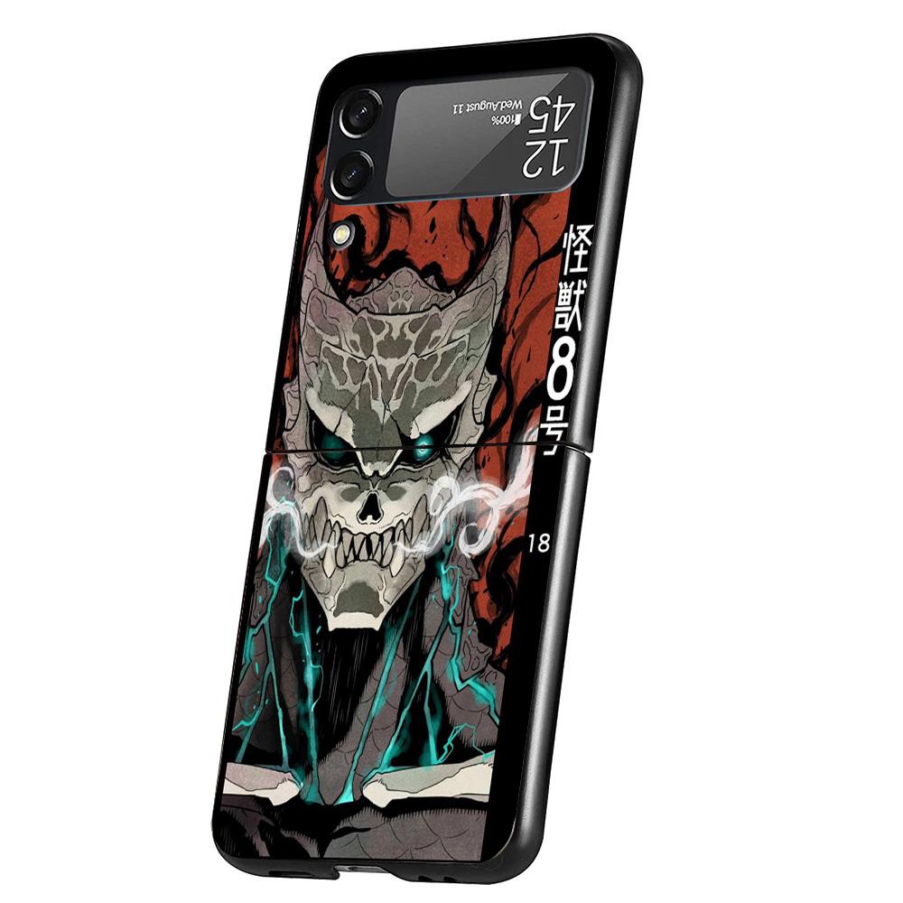 Kaiju No. 8 Anime Cover Phone Case For Samsung Galaxy Z Flip 7 6 5 4 3 5G Flip7 Flip6 Flip5 Flip4 Flip3 Black Fundas Shell Galax