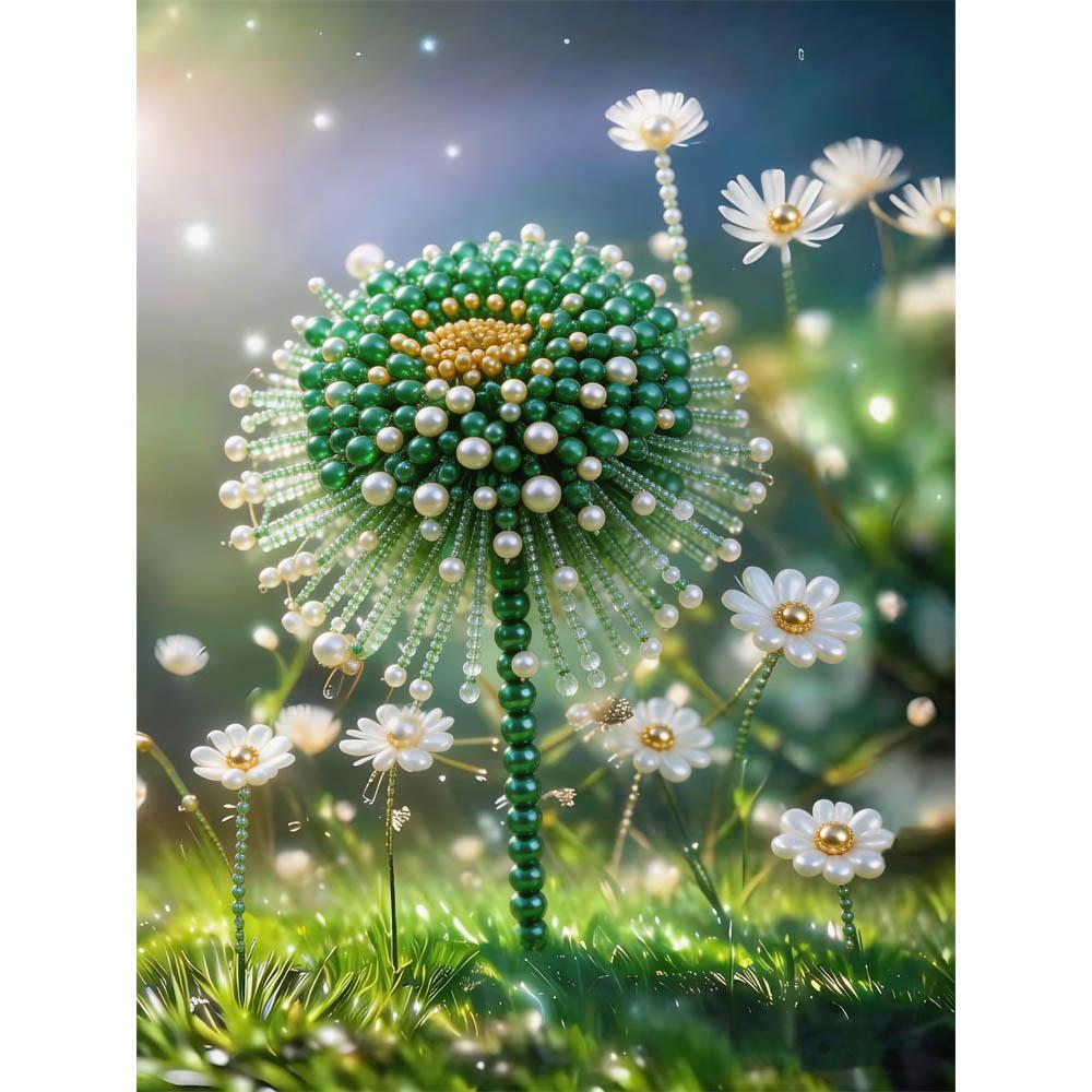 

DIY Dandelions and Daisies Pearl Art Painting for Home Wall Decor Arts Craft for Adults/Beginners Gift Idea Home Decor Without Frame 30x40cm