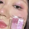 3Color Glitter Purple Eyeshadow Palette Mini Portable Earth Matte Eyeshadow Long Lasting Waterproof Shimmer Pigment Makeup