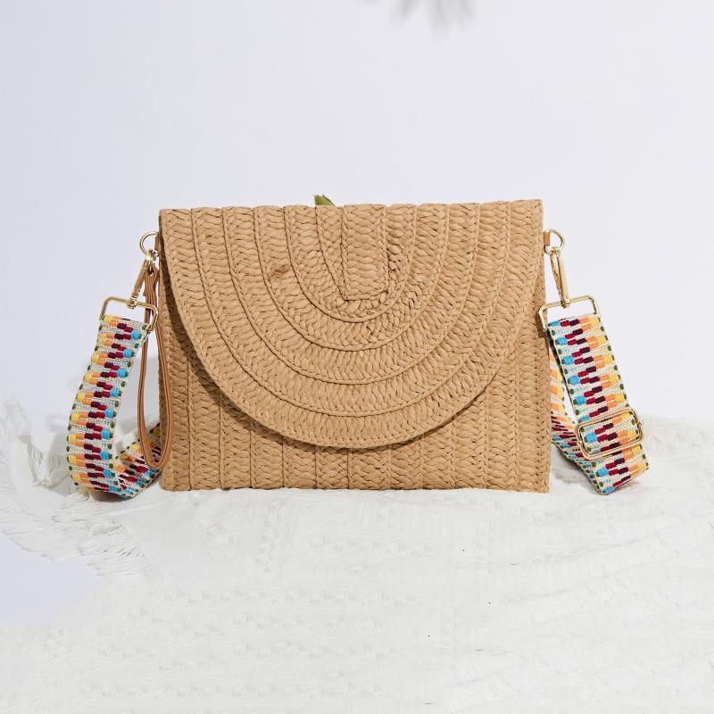 

Yogodlns Summer Travel Beach Bag Straw Woven Clutch Bag Fashion Designer Crossbody Shoulder Bag for Women Handbag Ladies Wrist Wicker Bag 27x2x20cm хакі