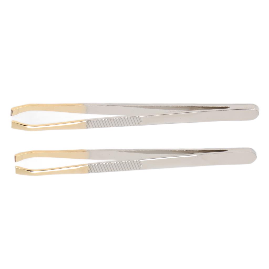 2 Stück Augenbrauenpinzetten Damen Präzisionspinzetten Tägliche Schönheitswerkzeuge für eingewachsene Haare Augenbrauen Gesichtshaare