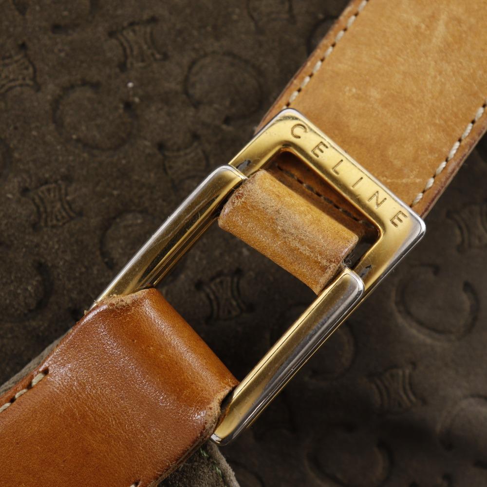 Celine C Macadam Umhängetasche Braun Wildleder Damen Gebraucht