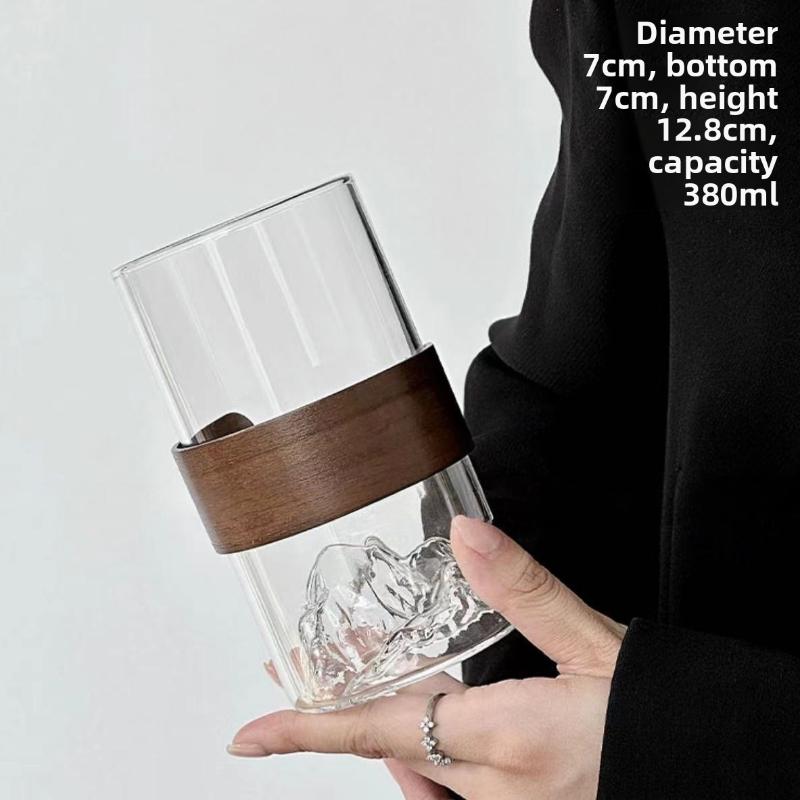 

Японский стиль стекло ретро этнический ветер термостойкий чайная чашка Фудзи для дома чашка снежная гора кофейная чашка 200ml