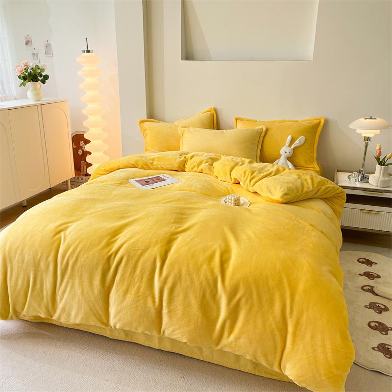 Winter Flannel Duvet Cover Solod Color Soft Warm Quilt Cover Cozy Thick Comforter Cover for Adults Children Queen King Bed Linen