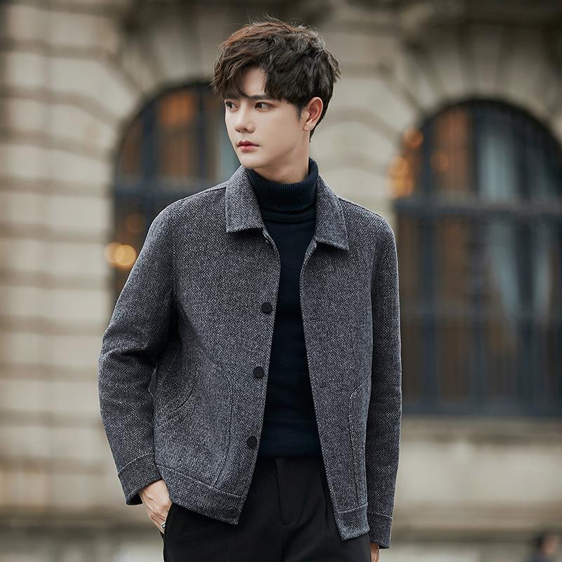 

Пальто шерстяное пальто с лацканами зимнее некашемировое высококачественное утолщенное короткое шерстяное пальто S