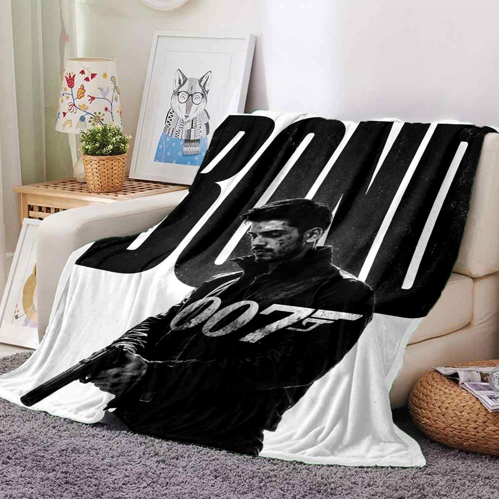 007 James Bond Theme Printed Blanket - Perfect for Couch, Bed, Travel & Outdoor Use | Machine Washable, Cozy & Durable.